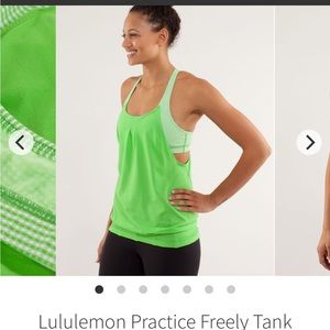 Lululemon Practice freely tank, frond, size 6